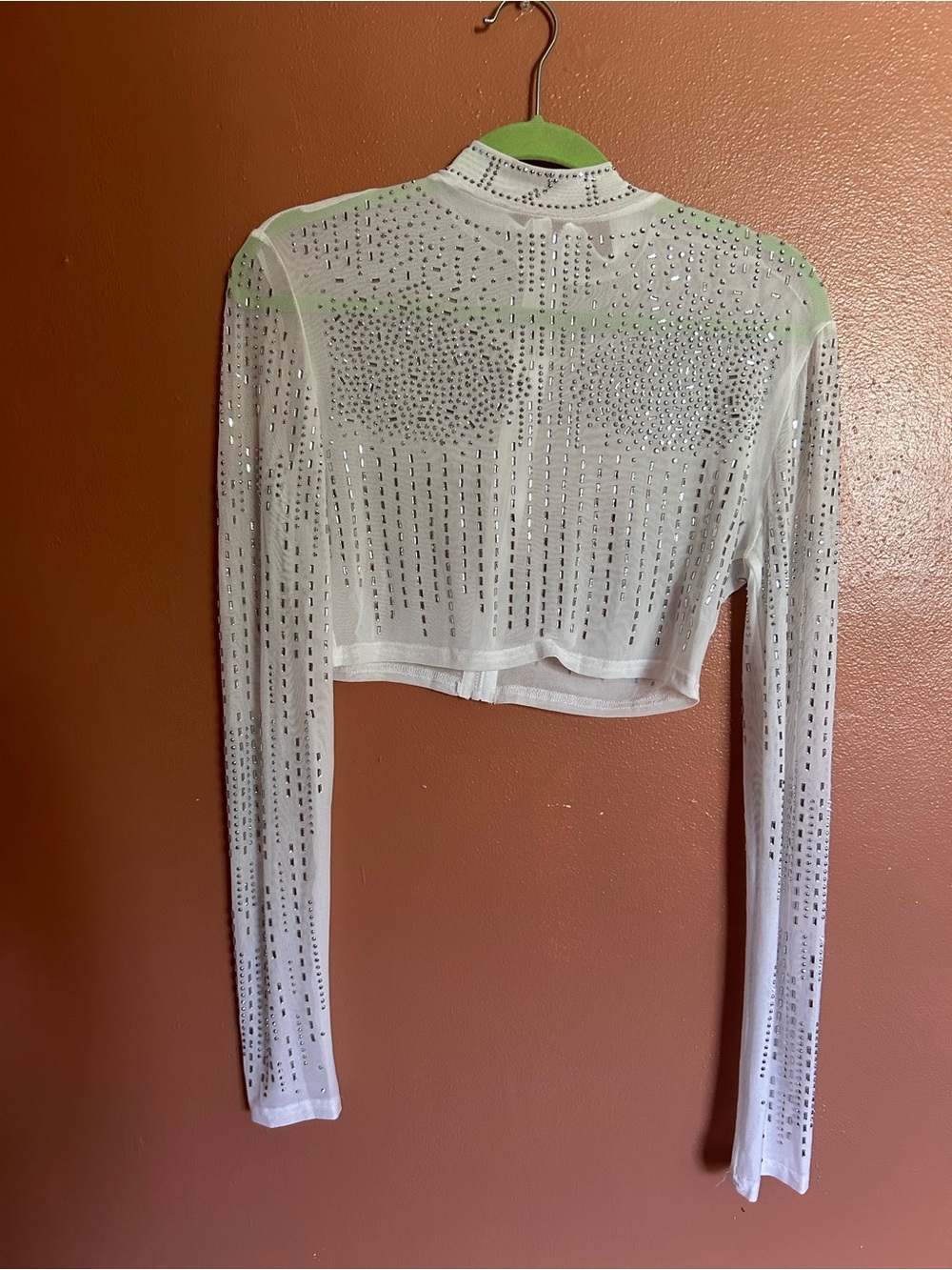 White Fringe Rhinestone Skirt Set